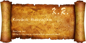 Kovács Ruszalka névjegykártya